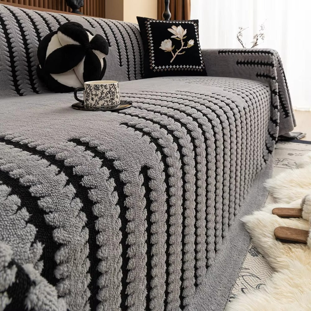Gewatteerde bankhoes van microvezel met antislip rug - Vessina