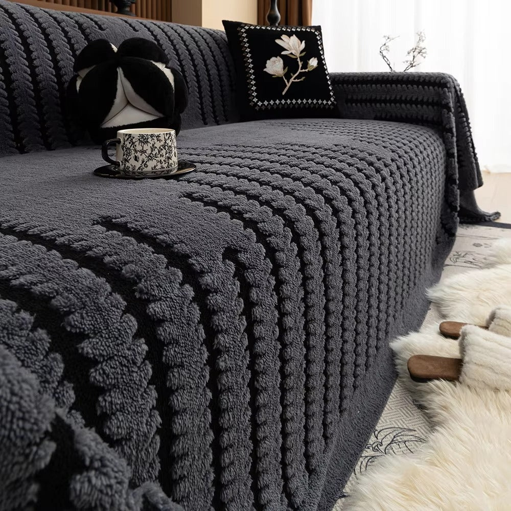 Gewatteerde bankhoes van microvezel met antislip rug - Vessina
