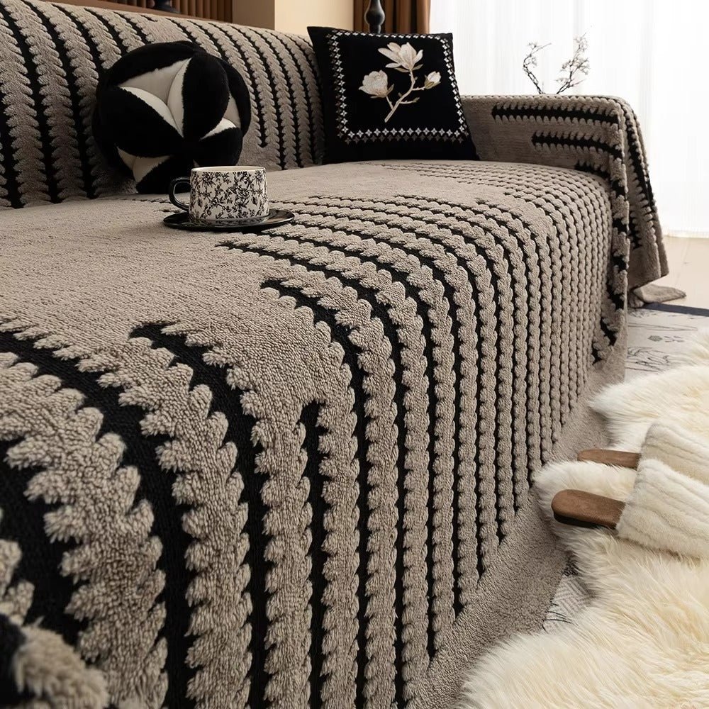 Gewatteerde bankhoes van microvezel met antislip rug - Vessina
