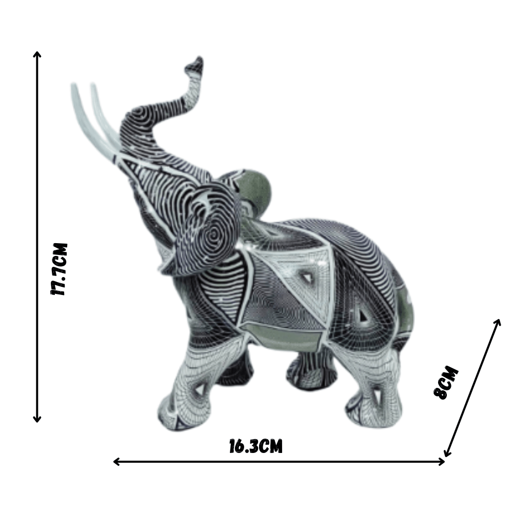 Modern olifantenbeeld van polyresin – zwart wit decoratief design - Vessina