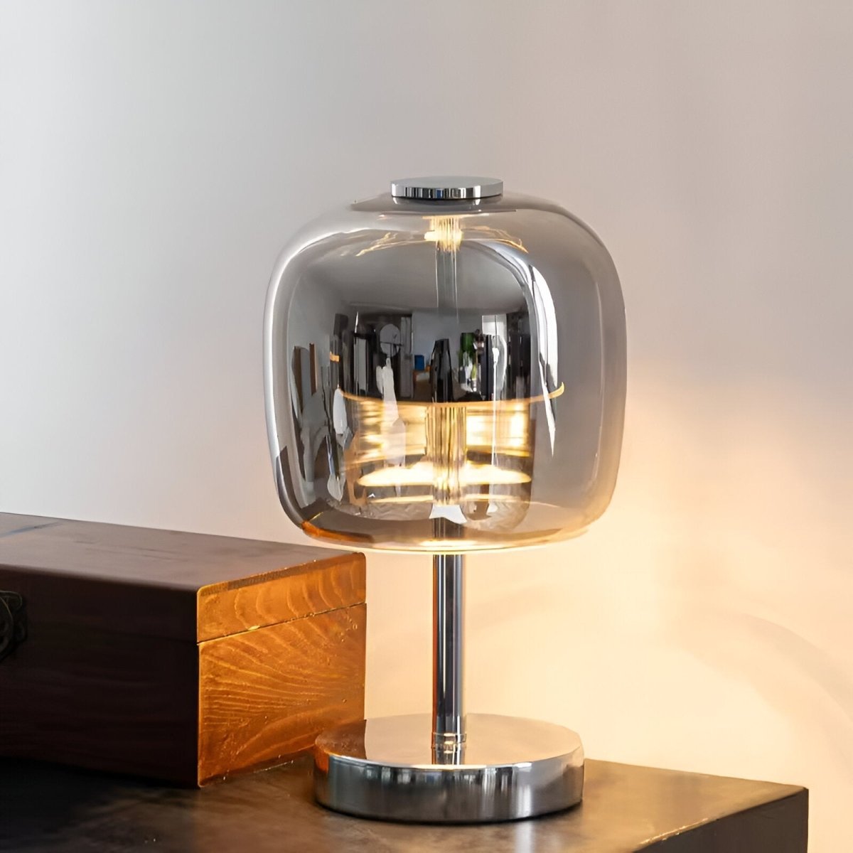 Tafellamp van glas met LED en dimbare aanraakbediening - Vessina