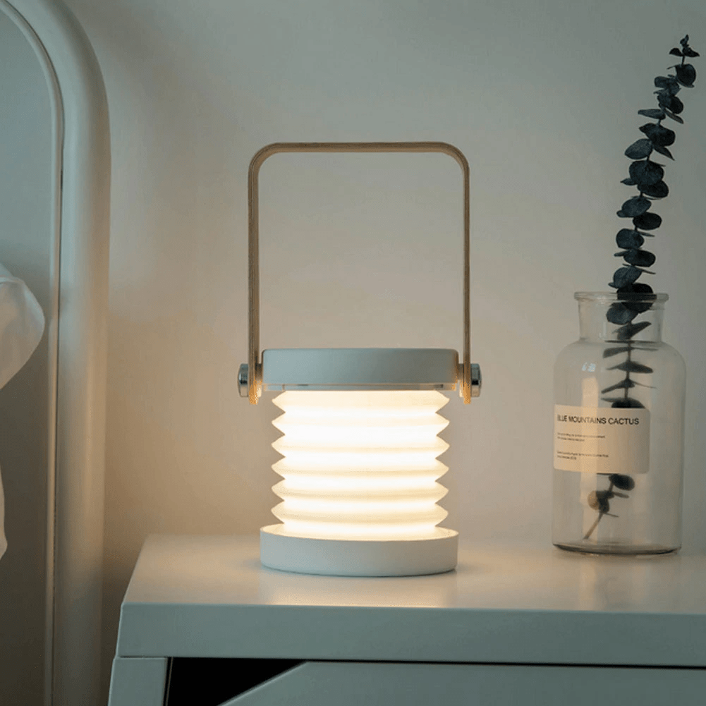 Tafellamp van licht hout met dimbaar LED - licht, compact ontwerp - Vessina