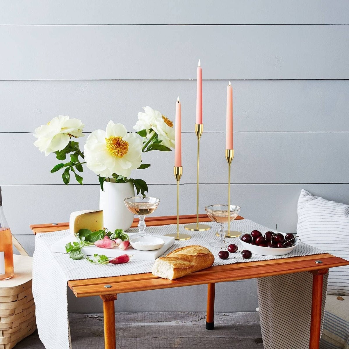 Vessina – Elegante 3 - delige Kaarsenstanderset van Hoogwaardig Materiaal voor een Sfeervolle Aanraking - Vessina