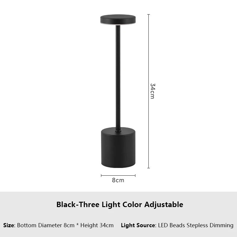 Vessina – Klassieke Metalen Touch LED Tafellamp - Vessina