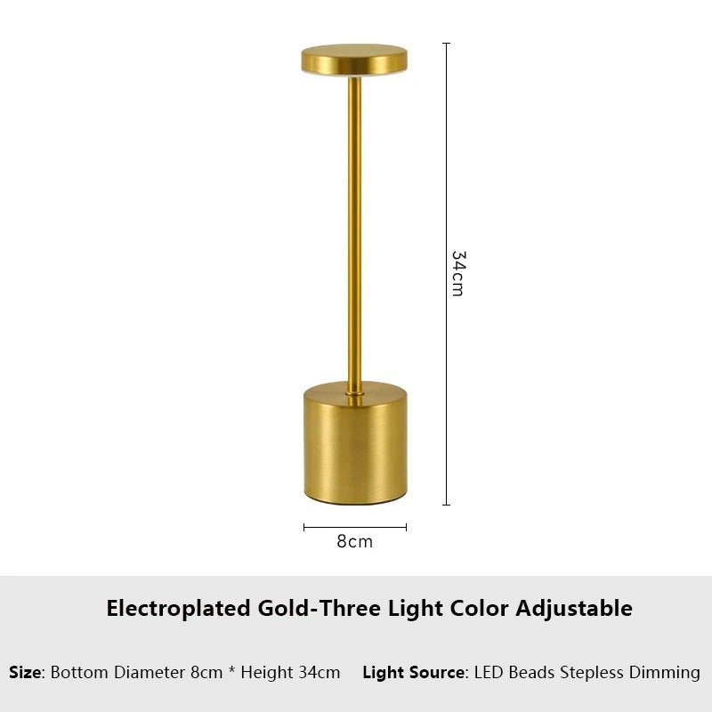 Vessina – Klassieke Metalen Touch LED Tafellamp - Vessina