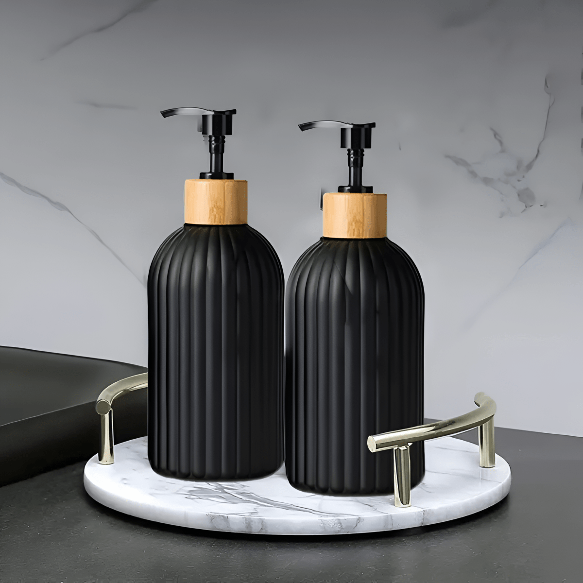 Vessina – Minimalistische Bamboe Zeepdispenser - Vessina