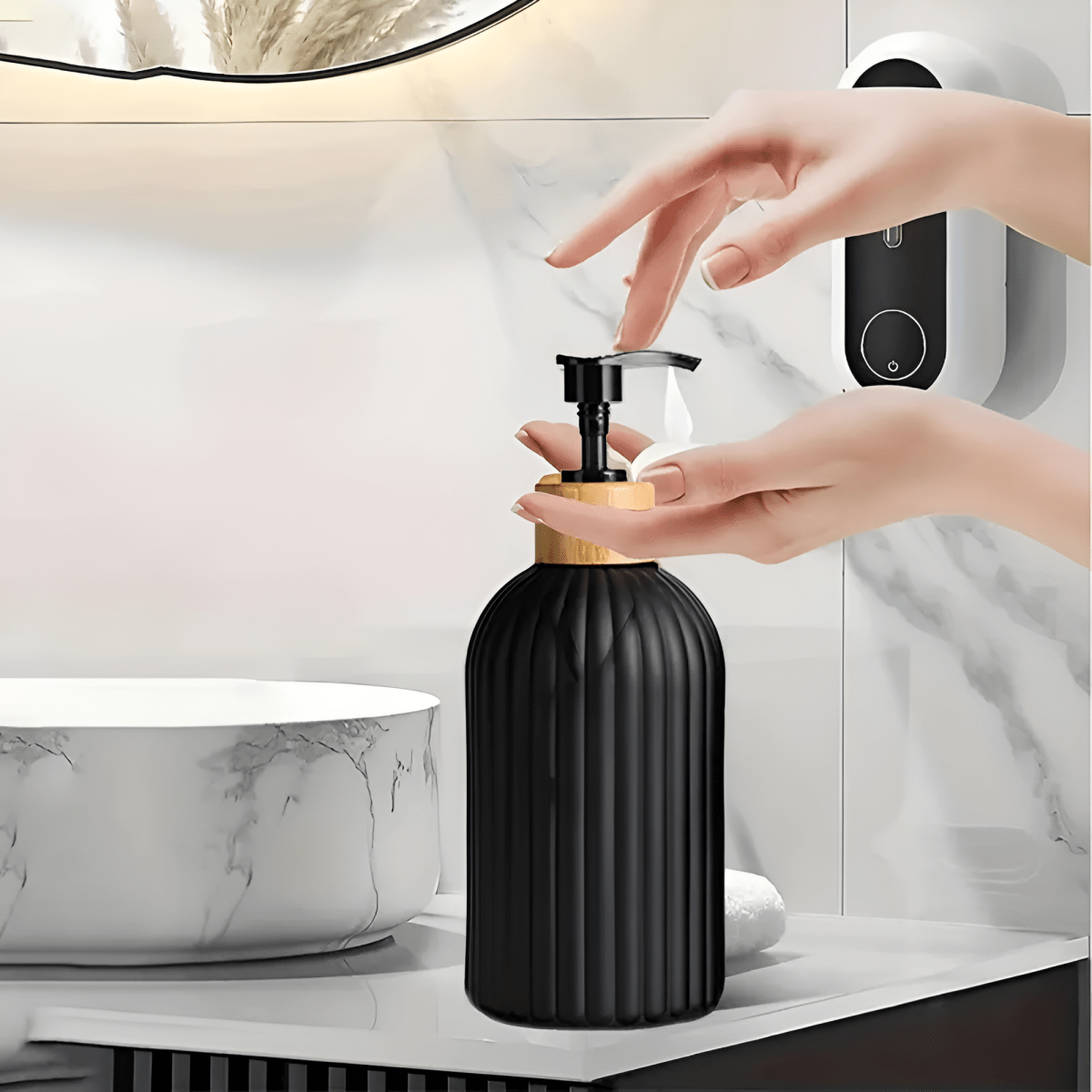 Vessina – Minimalistische Bamboe Zeepdispenser - Vessina