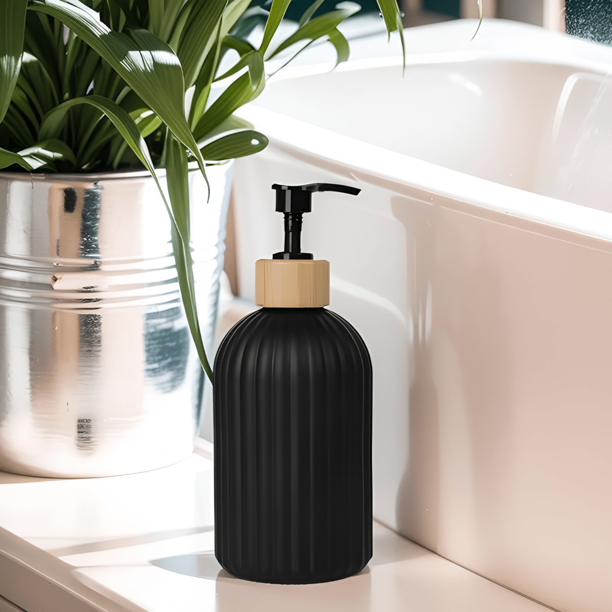 Vessina – Minimalistische Bamboe Zeepdispenser - Vessina