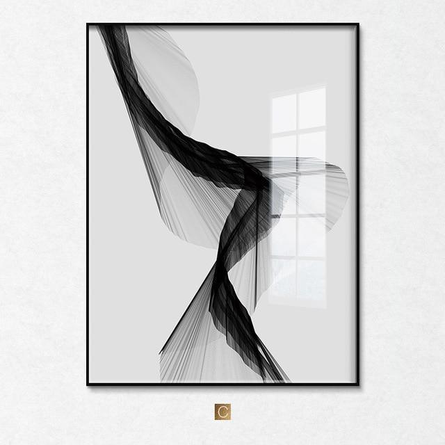 Vessina – Zwart & Wit Opgespannen Canvas - Vessina