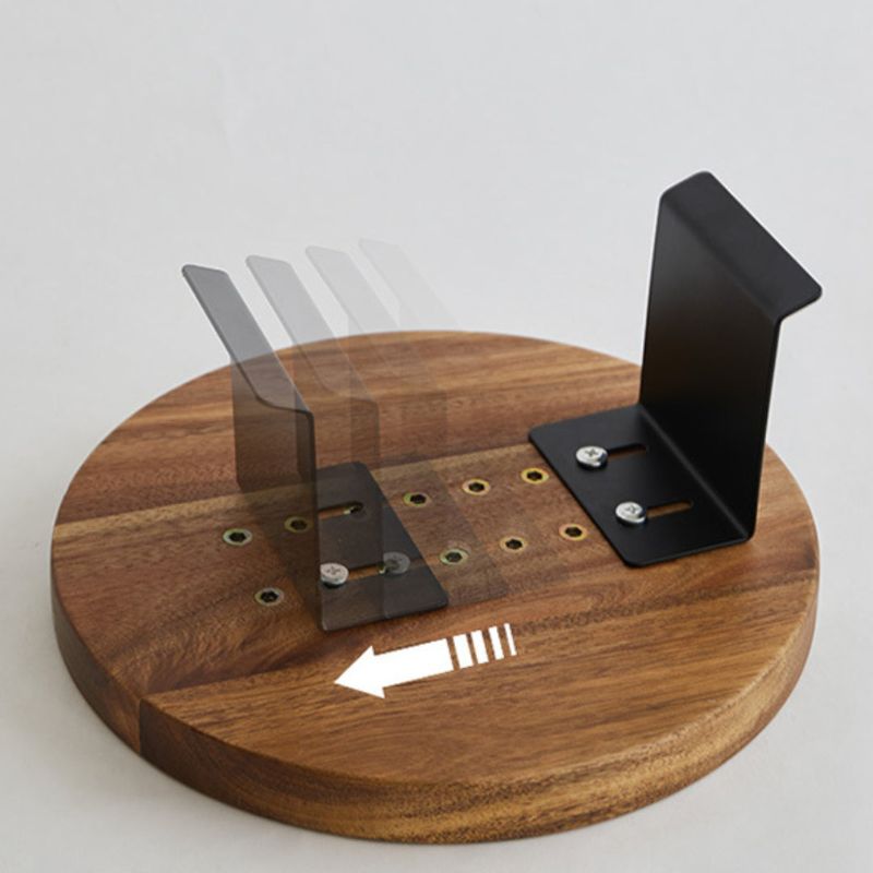 Bankarmleuningtafel van massief hout, donker notenafwerking - Vessina