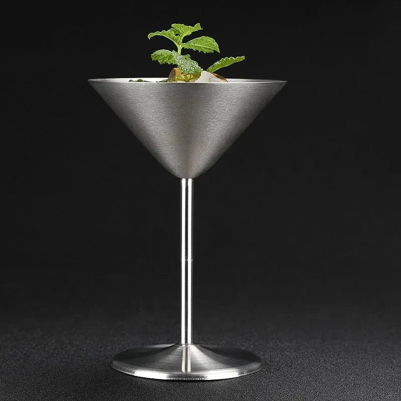 Cocktailglazen van roestvrij staal met dubbele wand, metallic afwerking - Vessina