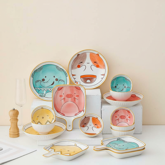 Vessina – Handgeschilderd Japans Dierenbord van 20,5 cm