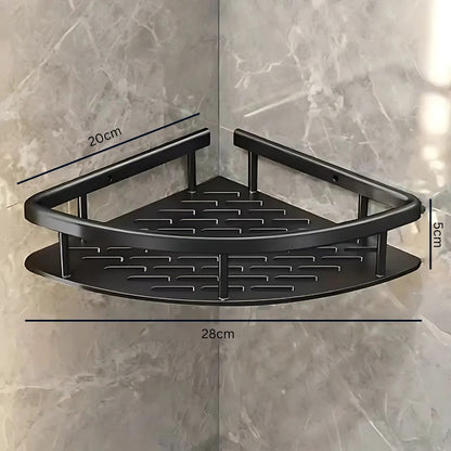 Douchewandrek van mat aluminium, hoekmodel met open structuur - Vessina
