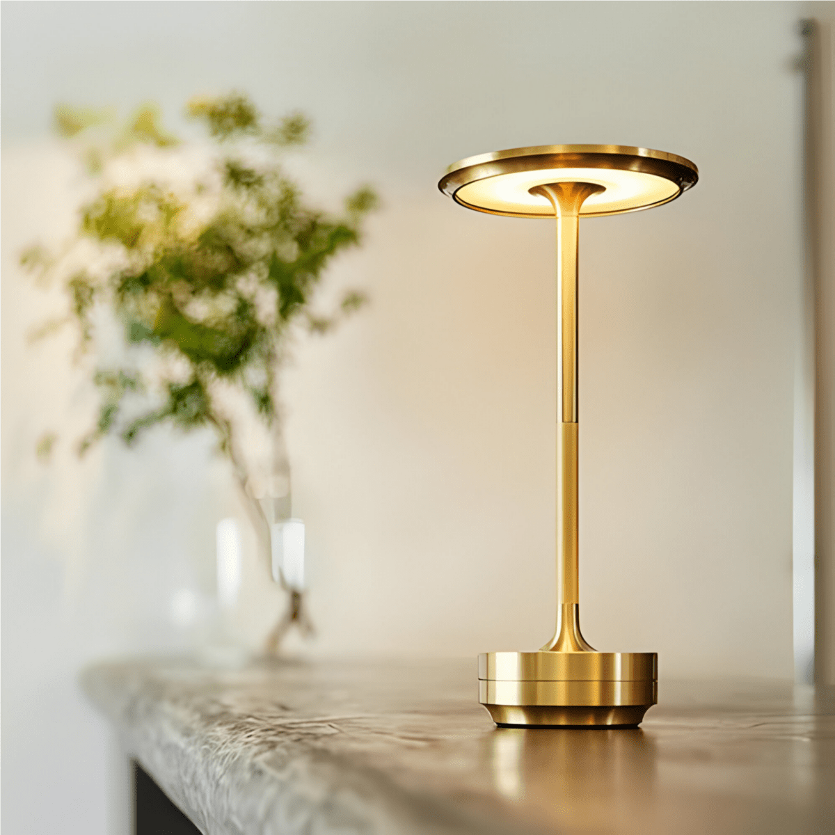 Draadloze metalen tafellamp – Dimbaar met touchbediening - Vessina