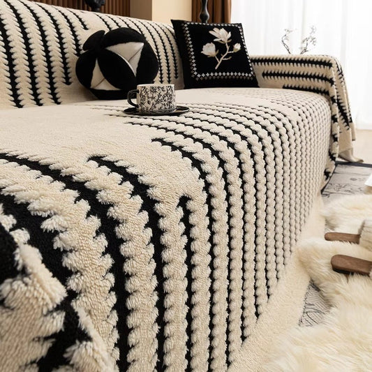 Gewatteerde bankhoes van microvezel met antislip rug - Vessina