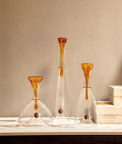 Glazen karaf mondgeblazen met decoratieve stop - Vessina