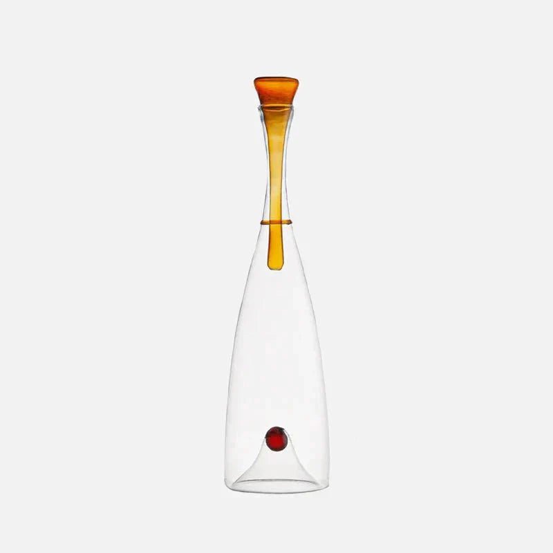 Glazen karaf mondgeblazen met decoratieve stop - Vessina