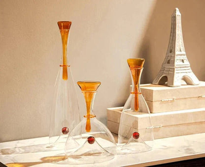 Glazen karaf mondgeblazen met decoratieve stop - Vessina