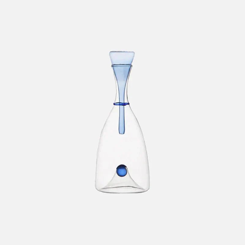 Glazen karaf mondgeblazen met decoratieve stop - Vessina
