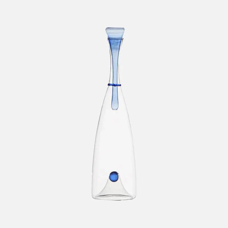 Glazen karaf mondgeblazen met decoratieve stop - Vessina