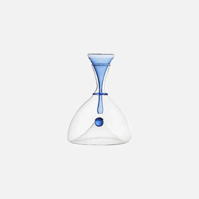 Glazen karaf mondgeblazen met decoratieve stop - Vessina