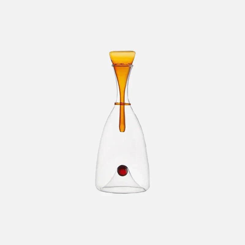 Glazen karaf mondgeblazen met decoratieve stop - Vessina