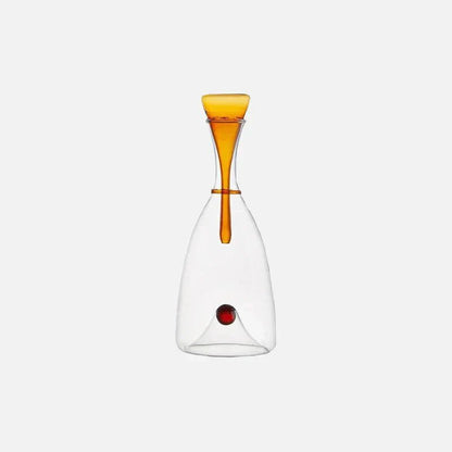 Glazen karaf mondgeblazen met decoratieve stop - Vessina
