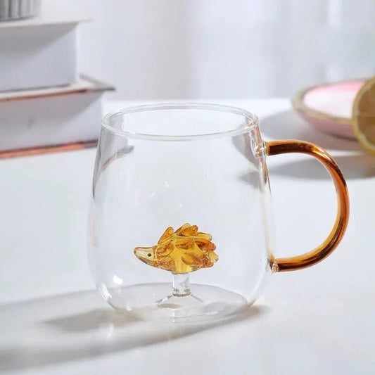 Glazen mok van borosilicaat met transparante 3D - dierfiguur - Vessina