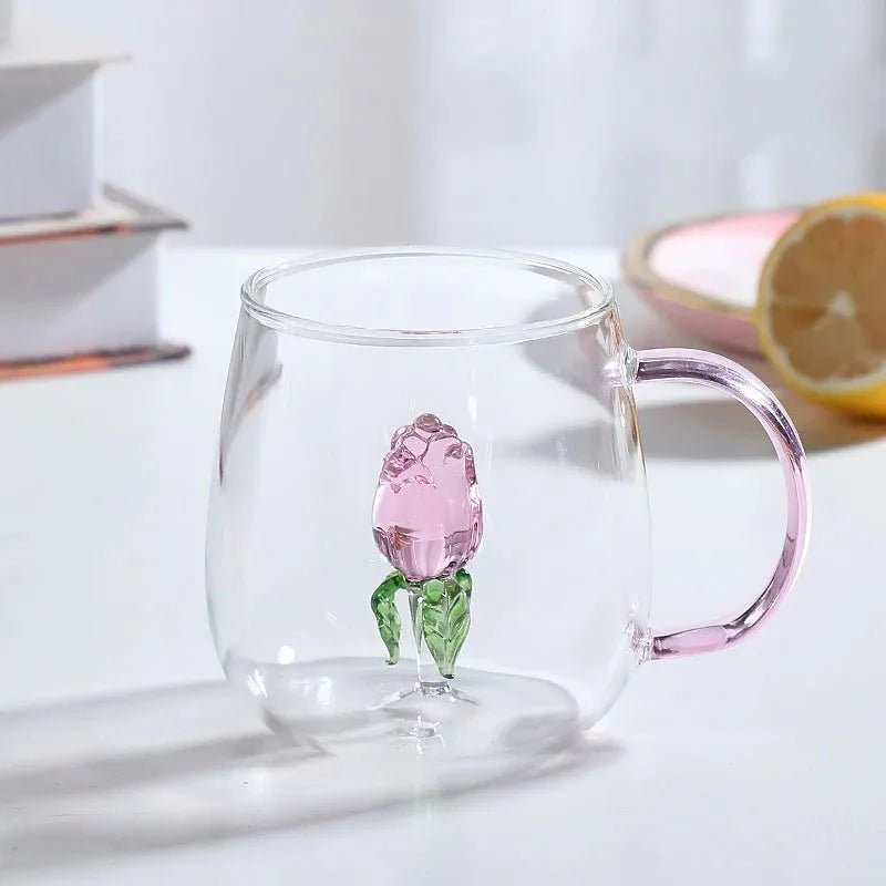 Glazen mok van borosilicaat met transparante 3D - dierfiguur - Vessina