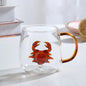 Glazen mok van borosilicaat met transparante 3D - dierfiguur - Vessina
