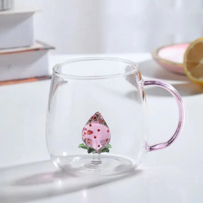 Glazen mok van borosilicaat met transparante 3D - dierfiguur - Vessina