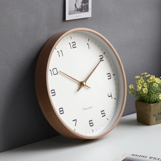 Houten wandklok, minimalistisch Scandinavisch design