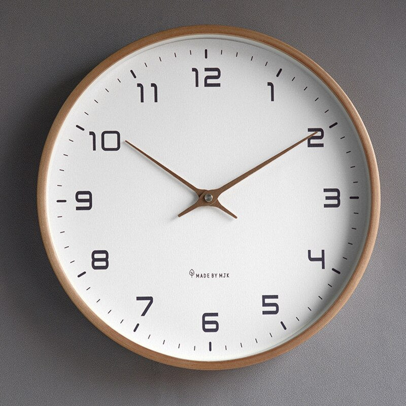 Houten wandklok, minimalistisch Scandinavisch design