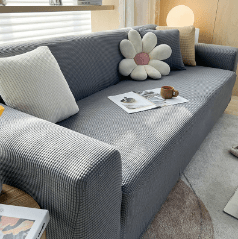 Bankhoes van rekbare stof met textuur en elastische pasvorm