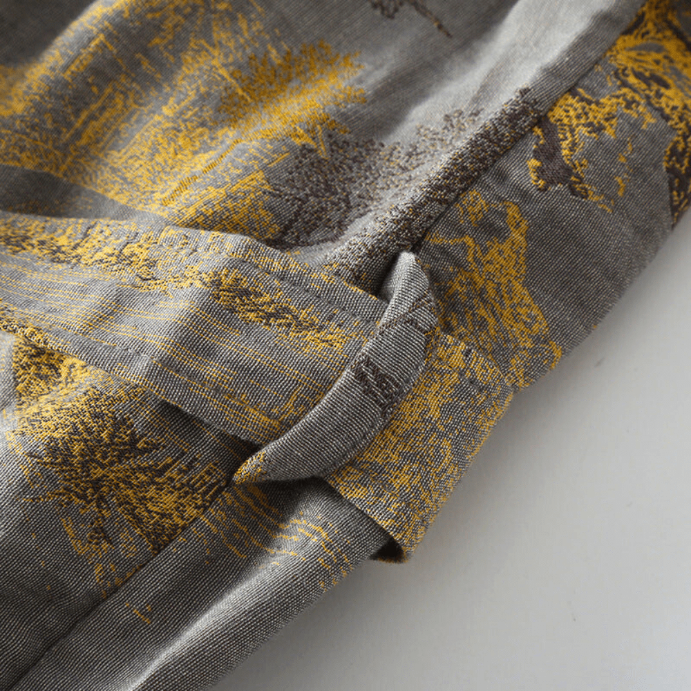 Katoenen badjas kimono – uniseks model met wafelstructuur - Vessina