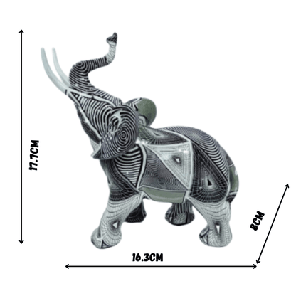 Modern olifantenbeeld van polyresin – zwart wit decoratief design - Vessina