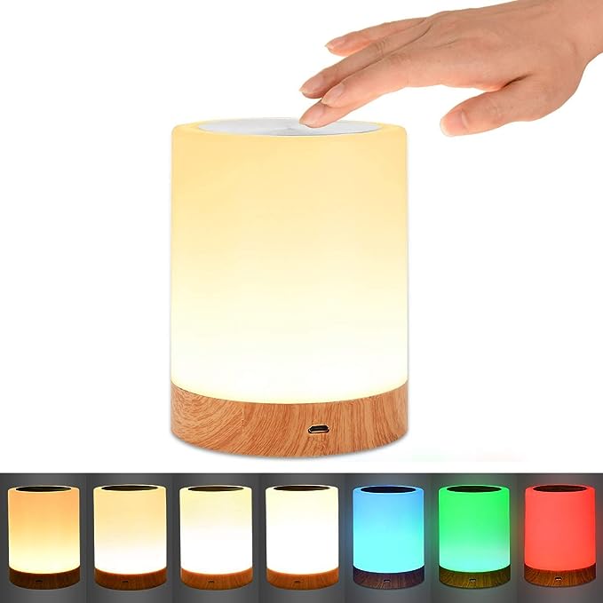 Nachtlampje LED dimbaar, oplaadbaar met touch bediening - Vessina