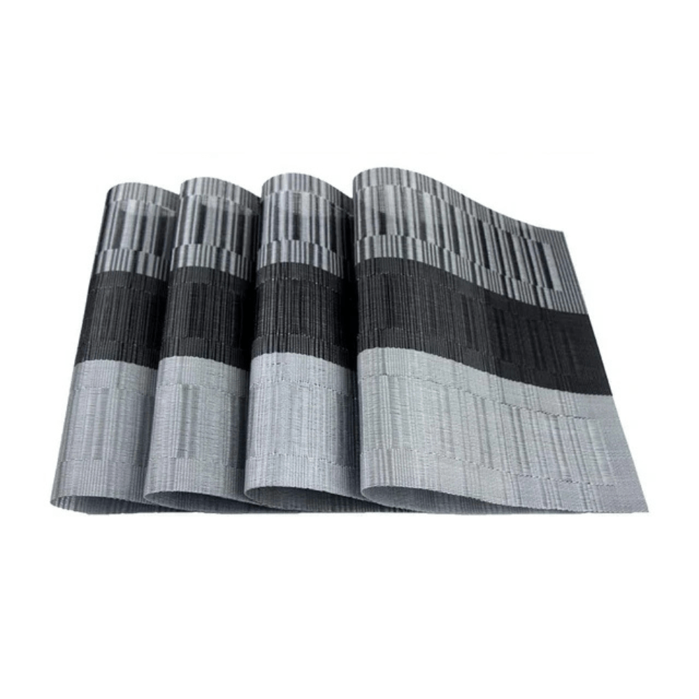 Placemats van geweven vinyl, hittebestendig en wasbaar – set van 4 - Vessina