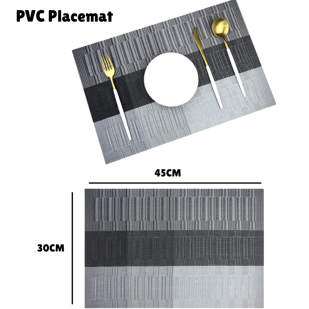 Placemats van geweven vinyl, hittebestendig en wasbaar – set van 4 - Vessina
