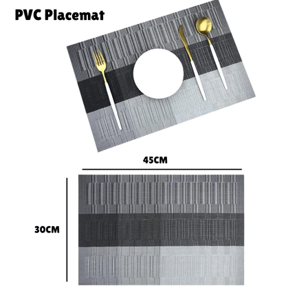 Placemats van geweven vinyl, hittebestendig en wasbaar – set van 4 - Vessina