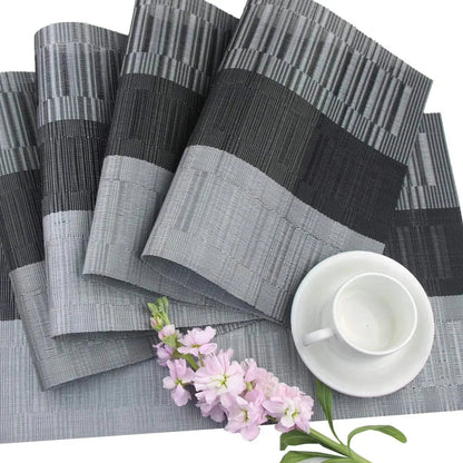 Placemats van geweven vinyl, hittebestendig en wasbaar – set van 4 - Vessina