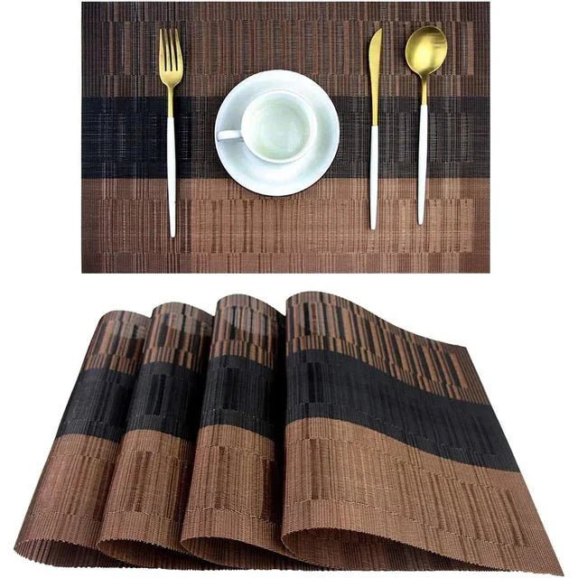 Placemats van geweven vinyl, hittebestendig en wasbaar – set van 4 - Vessina