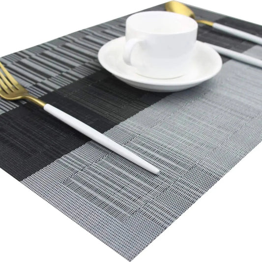 Placemats van geweven vinyl, hittebestendig en wasbaar – set van 4 - Vessina
