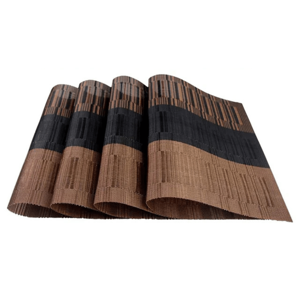 Placemats van geweven vinyl, hittebestendig en wasbaar – set van 4 - Vessina