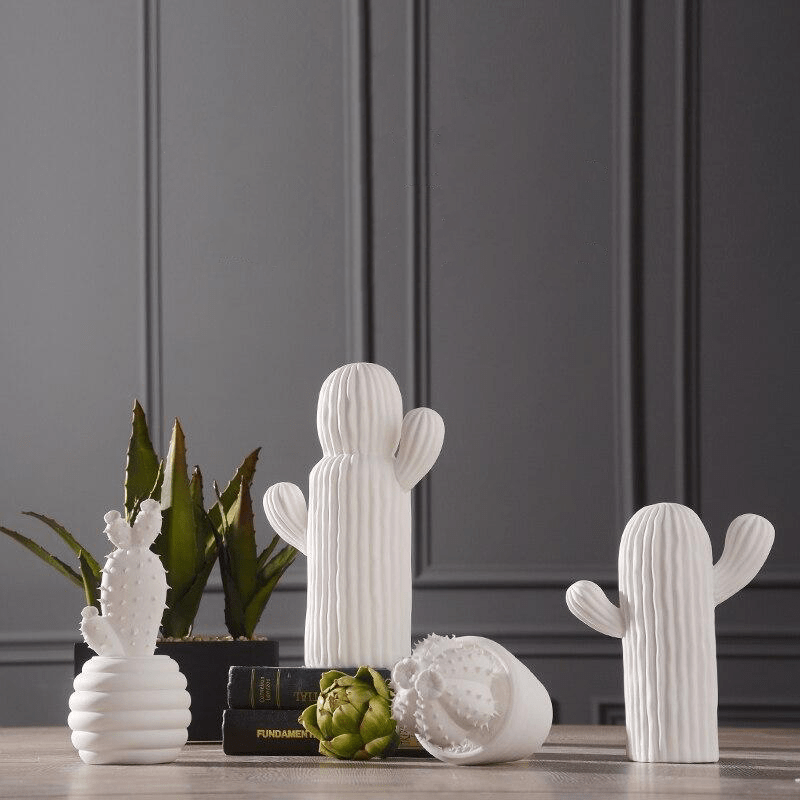 Porseleinen decoratieve cactus, set van 2 - Vessina