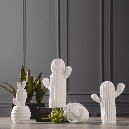Porseleinen decoratieve cactus, set van 2 - Vessina