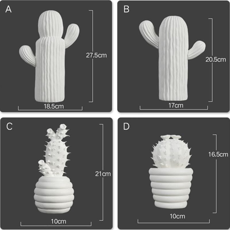 Porseleinen decoratieve cactus, set van 2 - Vessina