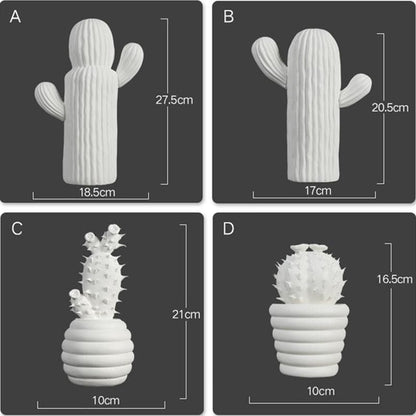 Porseleinen decoratieve cactus, set van 2 - Vessina
