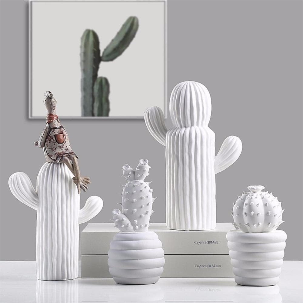 Porseleinen decoratieve cactus, set van 2 - Vessina