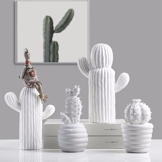 Porseleinen decoratieve cactus, set van 2 - Vessina